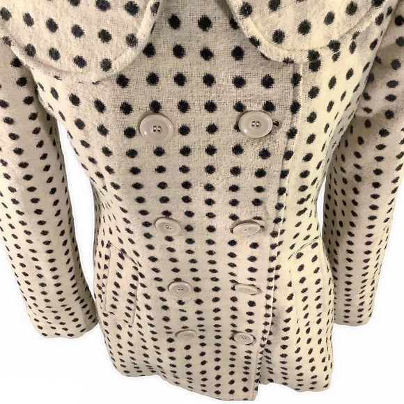 🛍NORDSTROM Tan Polka Dot Peacoat - Picture 6 of 7